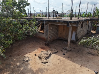 uncompleted storey for sale at Adenta Pantang.