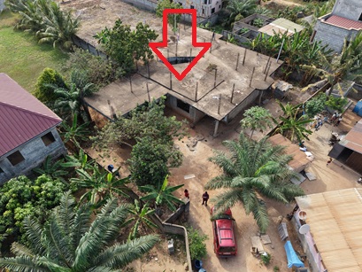 uncompleted storey for sale at Adenta Pantang.